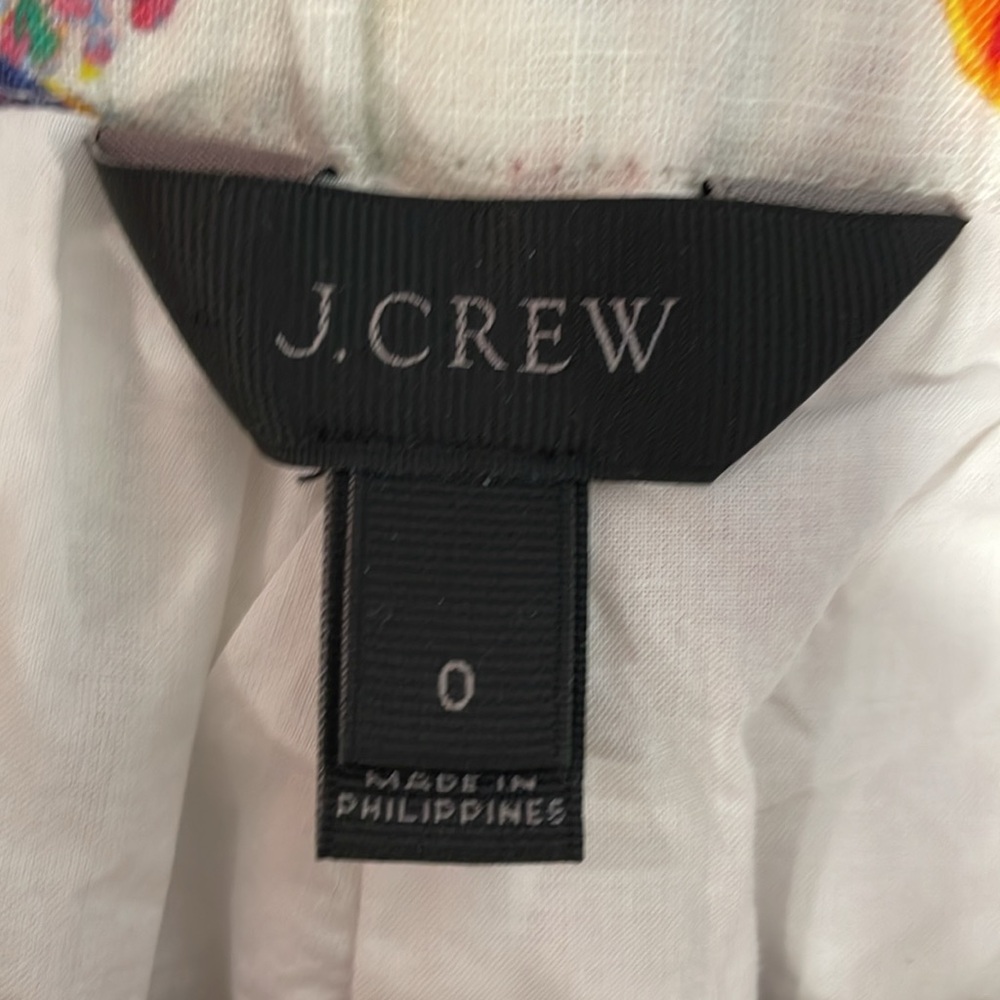 J. Crew White Tropical Pineapple Shorts Sz0 - Picture 12 of 12